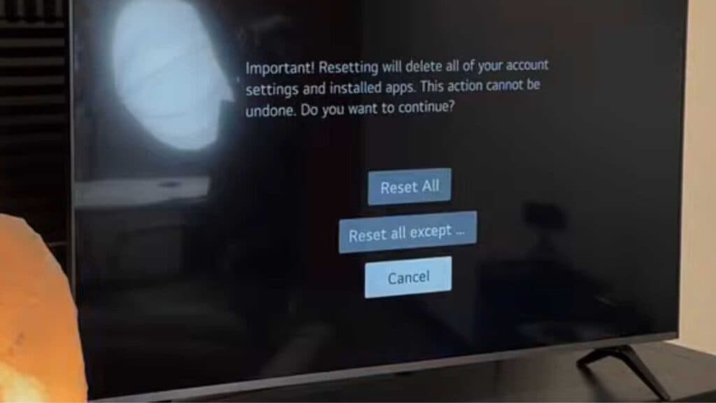 Factory resetSoft reset an LG TV